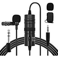 Los mejores  - HALOVIE Microfono Solapa Lavalier Condensador Omnidireccional 6M Micrófono de Corbata Profesional Compatible para…